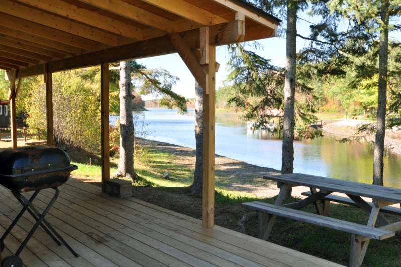 Cabin 5 patio and view of the river.